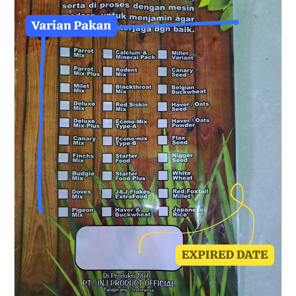 Mr.Kasacil - Jj Premium Parrot Mix/Pharmacy Mix/Finch Mix 5Kg Pakan Lovebird Parrot Grosir