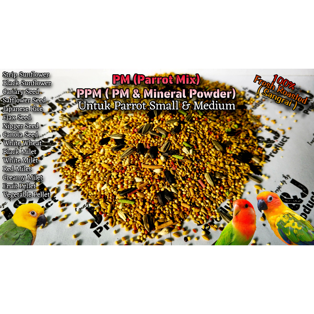 Pakan Burung 10kg - JJ Premium ( PARROT MIX / PARROT PHARMACY MIX / FINCH MIX )
