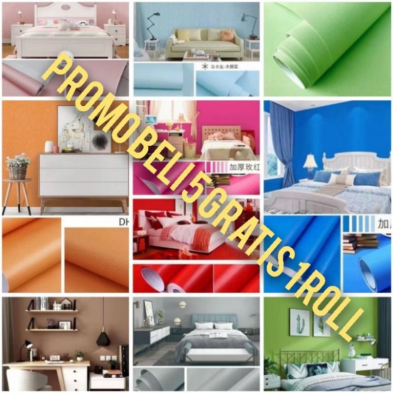 BELI 5 GRATIS 1 TERLARIS ||| COD  ( BAYAR DI TEMPAT ) Wallpaper Sticker Dinding Ruang Tamu Meja Lema