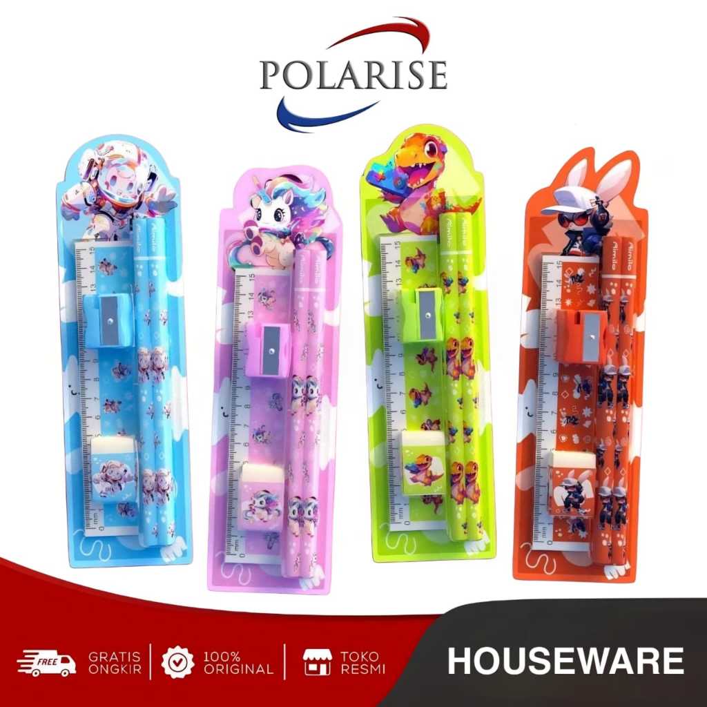 

Pensil Set Anak 5in1 Set Alat Tulis Pensil Lucu Dan Penghapus Untuk Tempat Pensil Buku Atk Set Murah