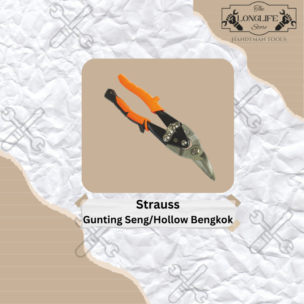 [ STRAUSS ] Strauss Gunting Seng Hollow Bengkok / Lurus