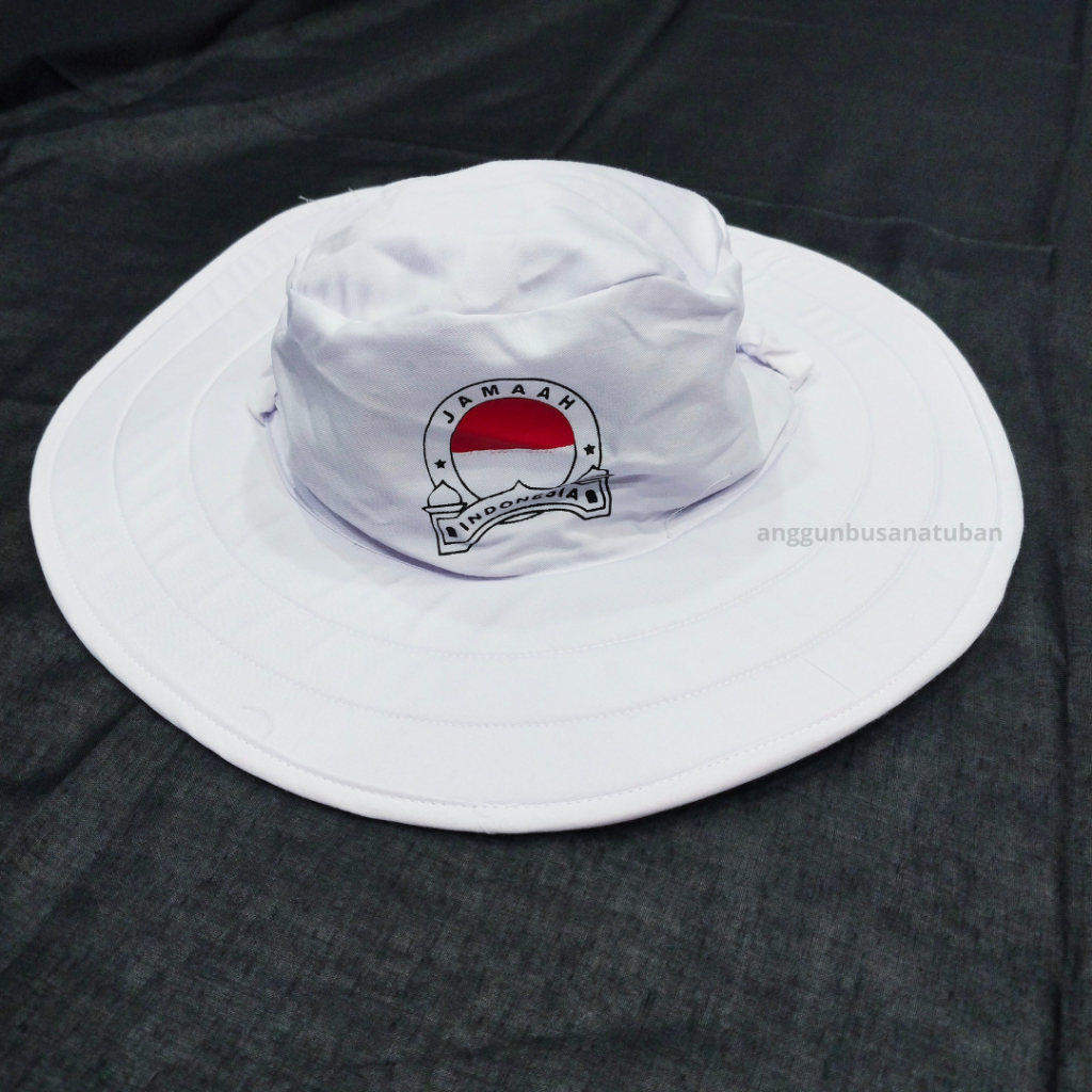 TOPI HAJI DAN UMROH BUNDAR LOGO BENDERA MERAH PUTIH JAMAAH HAJI INDONESIA // topi haji umroh premium