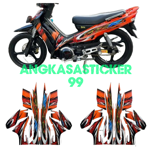 STICKER STRIPING BODY MOTOR F1ZR 2005 ORANGE