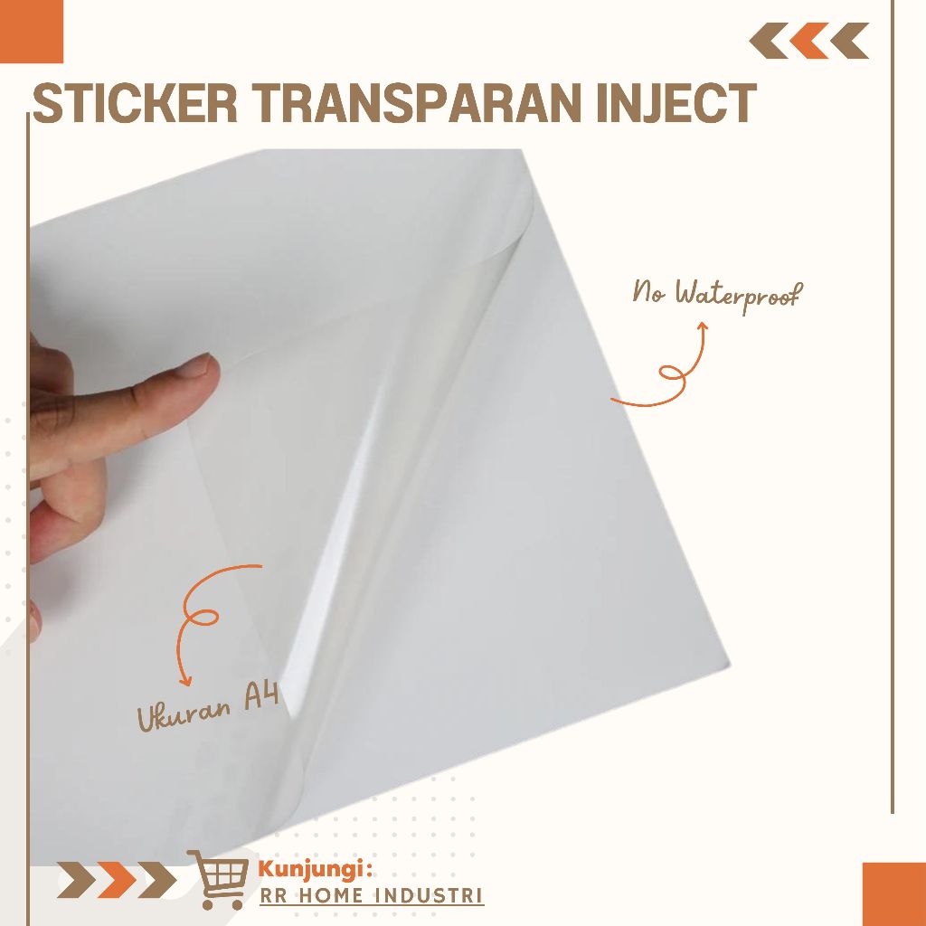 

STICKER TRANSPARANT GREAT STAR A4 NO WATERPROOF 5 LEMBAR (support dye ink Printer inkjet)