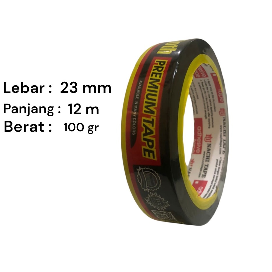 Lakban hitam NACHI ukuran 23 mm