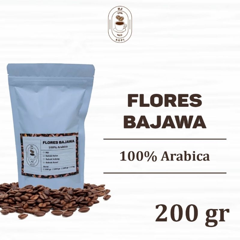 

Kopi Arabika Flores Bajawa Arabica Coffee Roast Beans 200gr Biji Bubuk