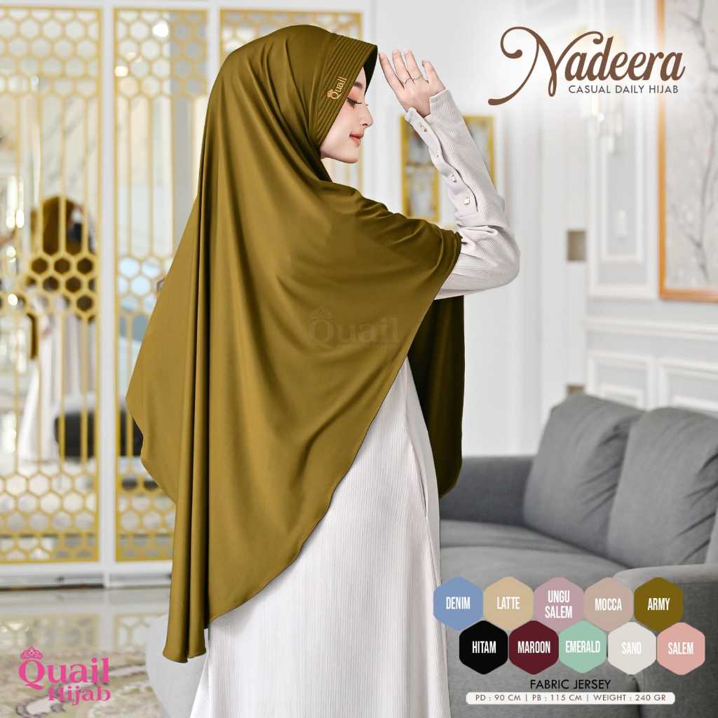 Nadeera Casual Daily hijab Original Quail Jilbab Wanita Nadeera QuailHijab jersey Pad Nadeera