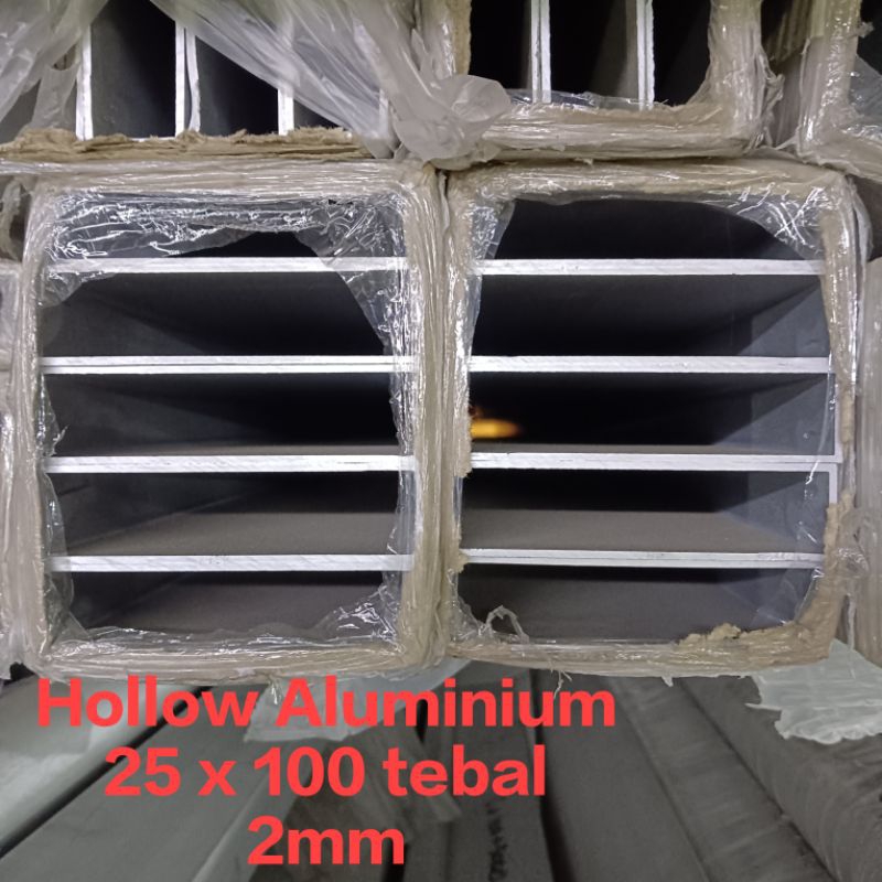 Hollow Aluminium 25 x 100 x tebal 2mm x 500