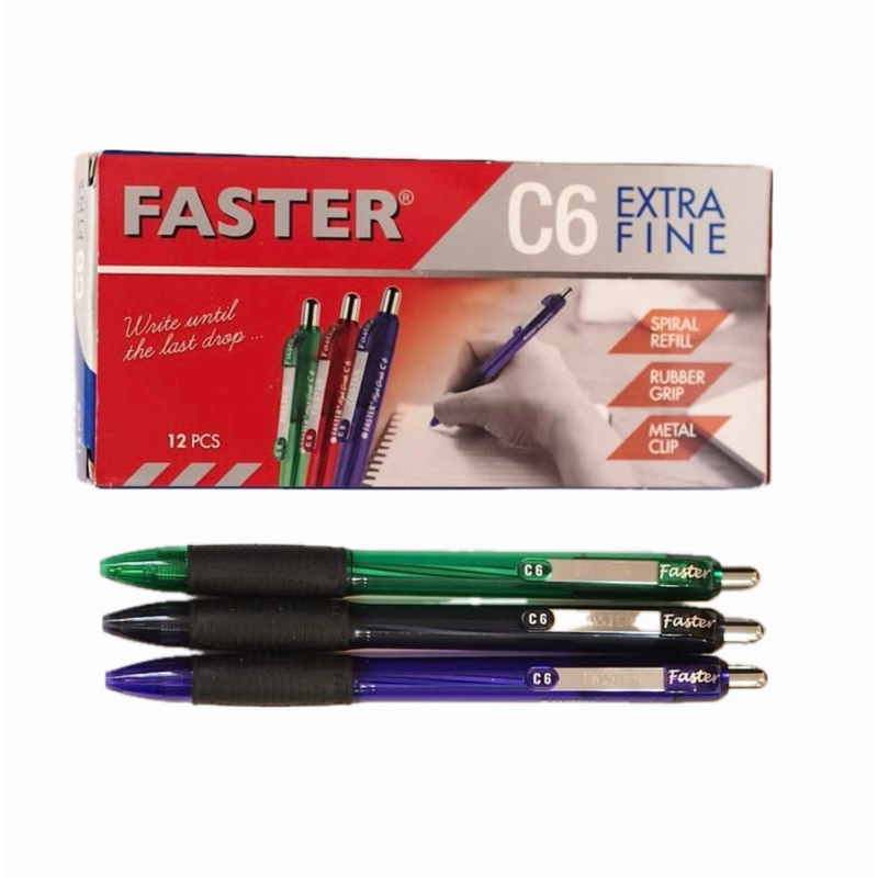 

Faster Ballpoint /Pulpen C6 ,0.7 mm isi 12 pcs - black