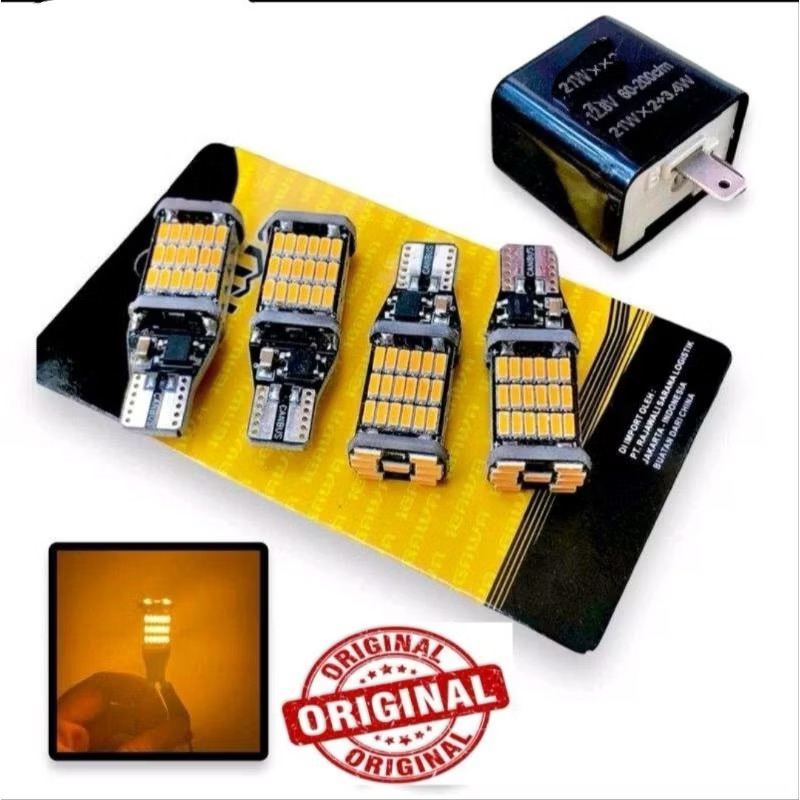 Paket Lampu Sen Sein Dajjal Set Flaser CR7 Relay CR7 Sein Sen Kedip 45 LED Super Terang Motor