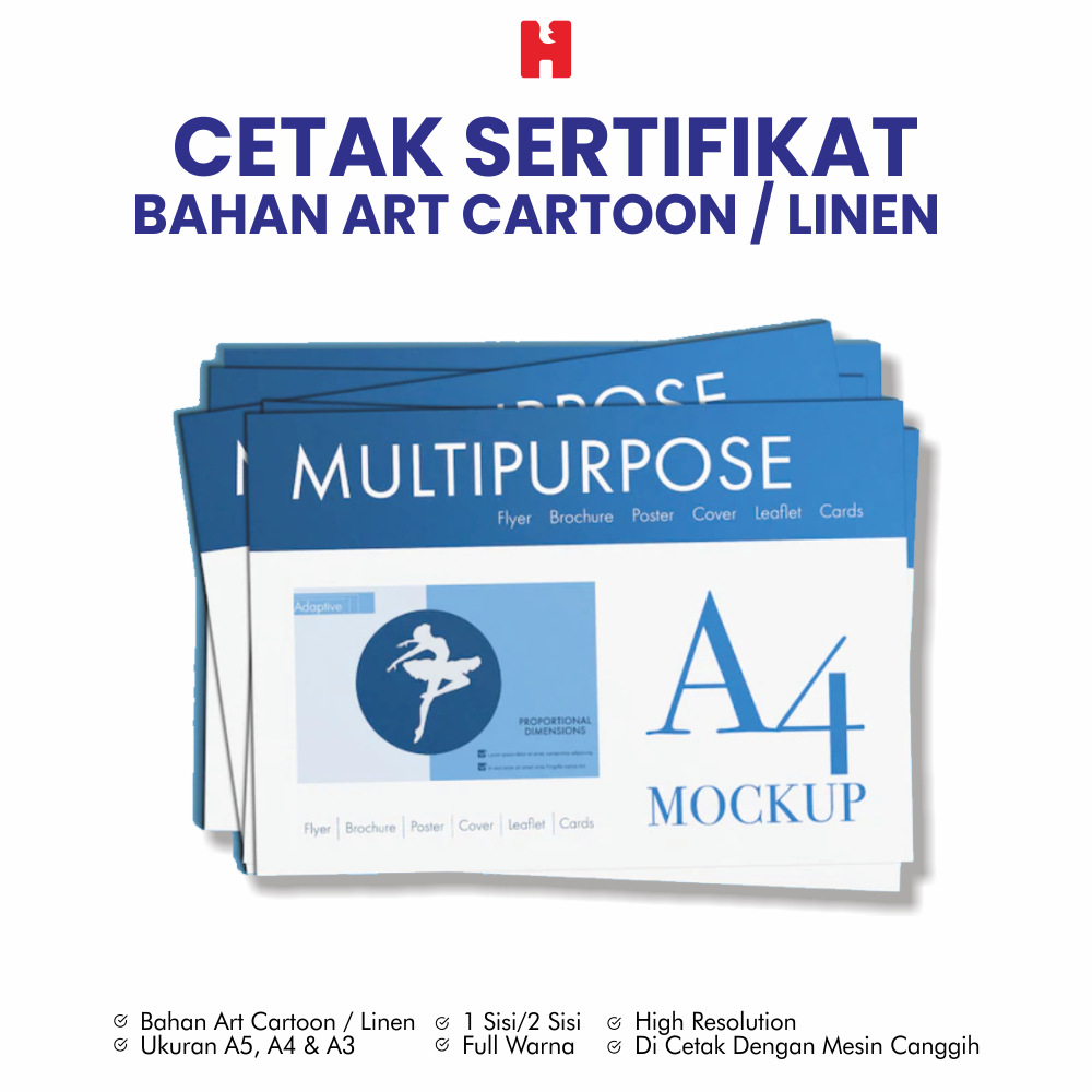 

Cetak Sertifikat Custom Bahan Art Cartoon / Linen *Best Produk *1 Hari Jadi