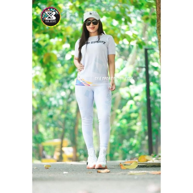 SETELAN OLAHRAGA SXB SPORT LENGAN PENDEK DAN LEGGING WANITA