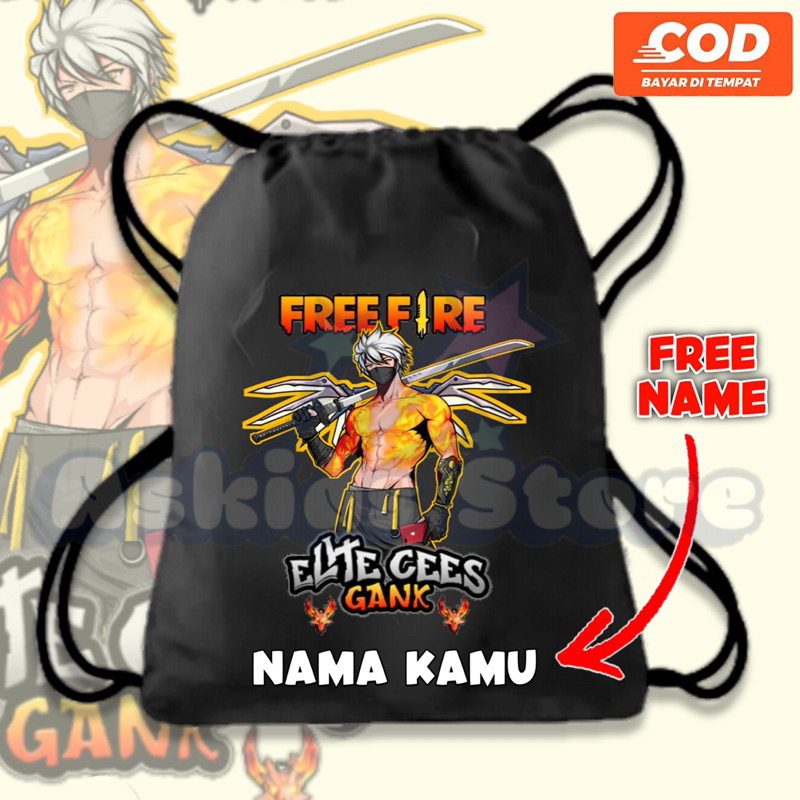 TAS SERUT ANAK FREE FIRE SKIN KARAKTER SKIN TAS SAYAP/KANTONG SERUT ANAK FF SKIN SG FREE NAMA