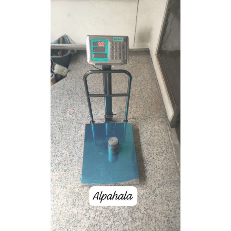 (BEST SELLER) Timbangan digital 150kg plat stenlis 40x50 layar muka-belakang