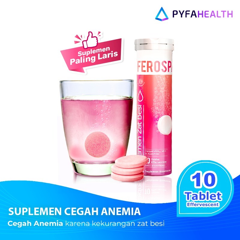 Ferospat Mencegah Anemia Rasa Strawberry (10 Tablet Effervescent)