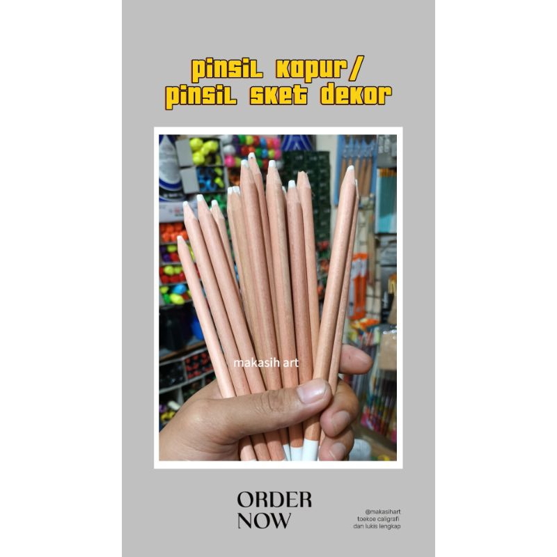 

PINSIL KAPUR/ PINSIL UNTUK SKET DEKORASI, PINSIL SKET KALIGRAFI