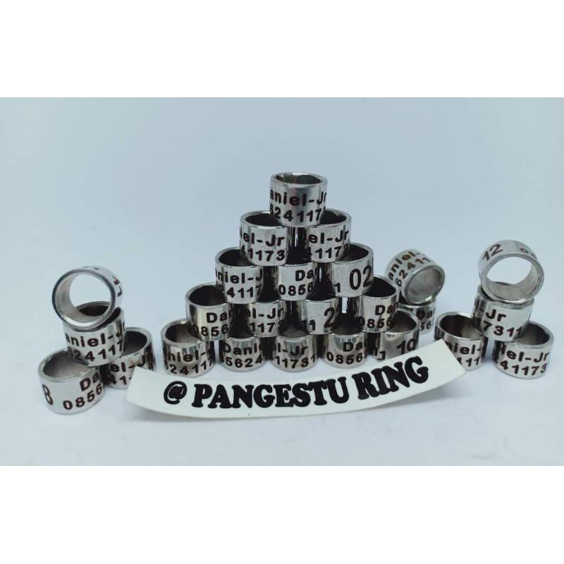 RING MERPATI/MERPATI POS MODEL BAJA LASER BISA CUSTOM NAMA,NO HP,DLL