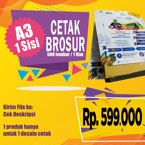 

Cetak Brosur A3 (1 Sisi ) 1 rim / 500 lbr | Art Paper 120 gr Murah !