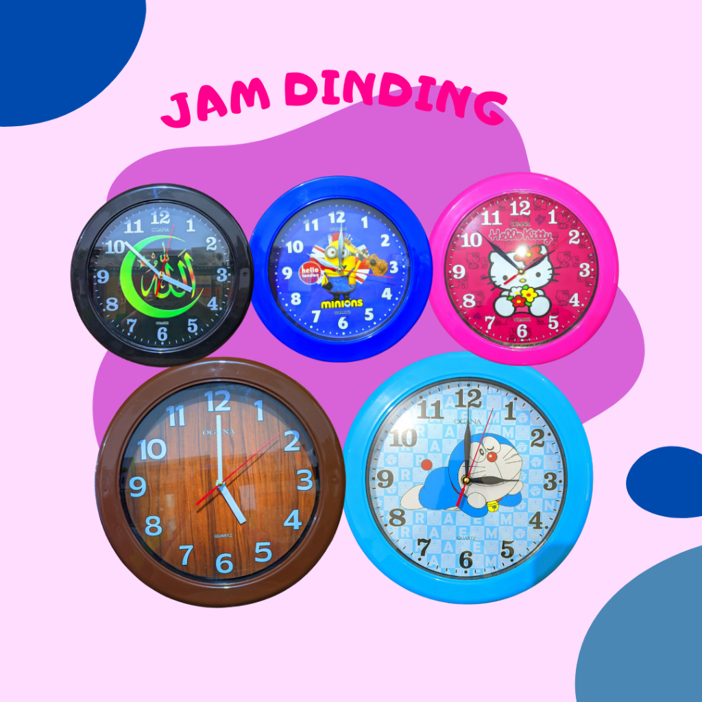 Jam ogana 8888 karakter, jam ogana kaligrafi, jam ogana wood motif kayu doraemon hellokity minion