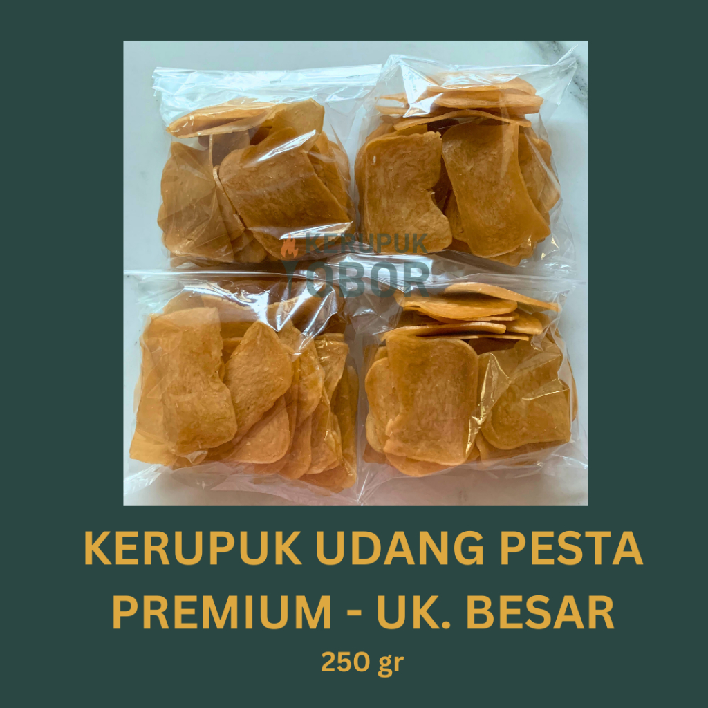 

Kerupuk Udang Pesta - Premium ukuran besar - 250 gram - untuk pesta, nasi kotak, katering, dll