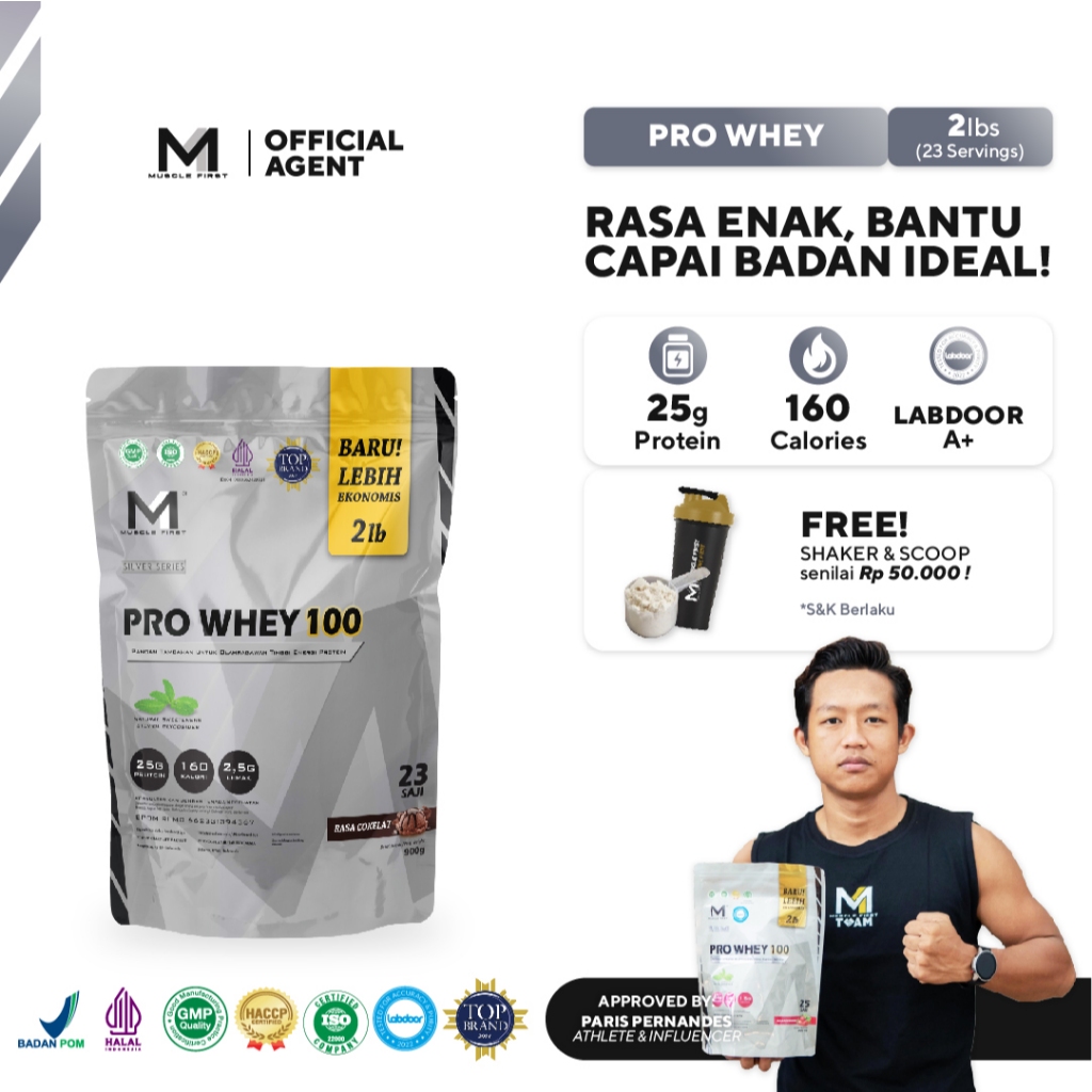

MUSCLE FIRST Pro Whey 100 2lbs - Whey Protein Suplemen Fitness