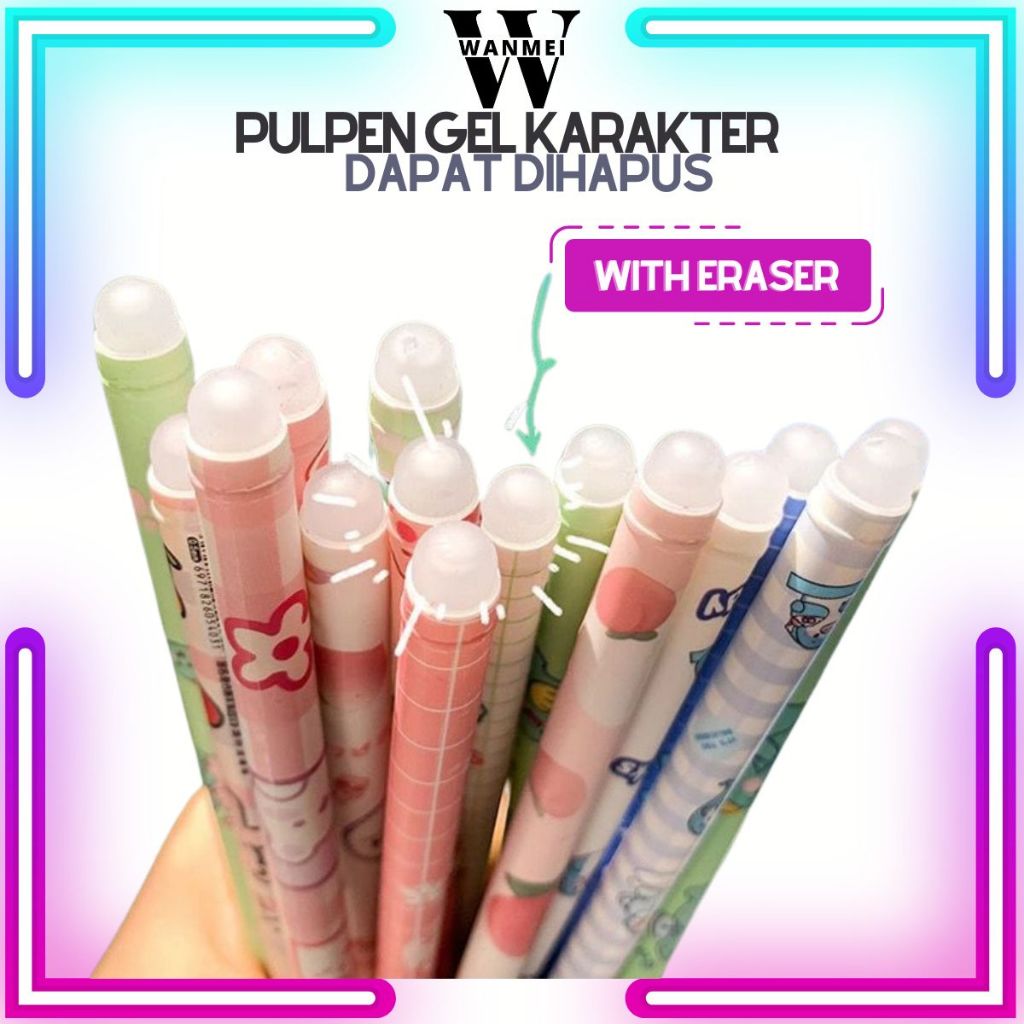 

WM Pulpen Gel Karakter Dapat Dihapus 0.5mm Erasable Pen Ballpoint Perlengkapan Menulis Pena Alat Tulis Sekolah Anak Bolpen Ajaib Unik Lucu