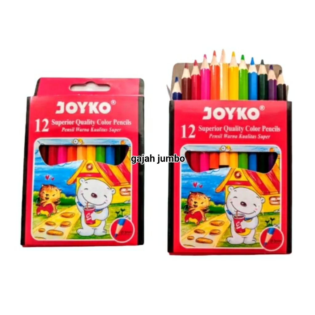 

Pensil Warna Merk Joyko Set Isi 12 pcs Gambar Menggambar Mewarnai Anak