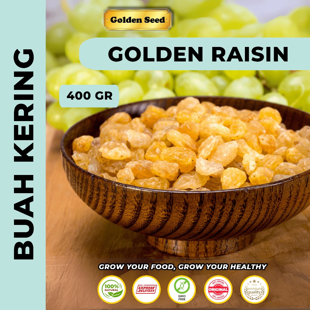 

KISMIS GOLDEN RAISIN 400 GRAM / KISMIS BROWN RAISIN 400 GR / KISMIS KUNING 400GRAM / KISMIS KUNING ASAM MANIS 400GR / KISMIS SIMIN / KISMIS COKLAT
