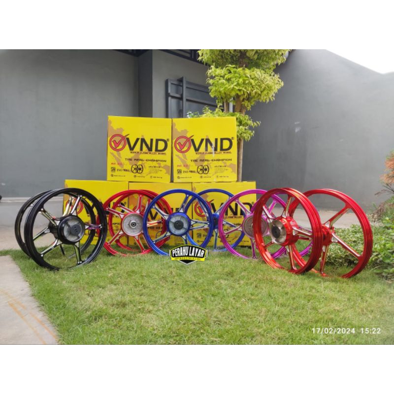 velg vnd racing AK55 AK 55 Ukuran 140/160 ring 17 warna biru/hitam pnp Yamaha Jupiter Z pelek veleg 