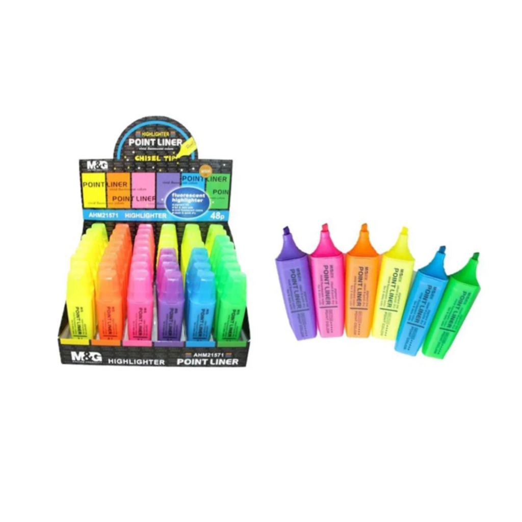 

M&G HIGHLIGHTER 6 COLORS YELLOW/BLUE/GREEN/PURPLE/PINK/ORANGE AHM21571