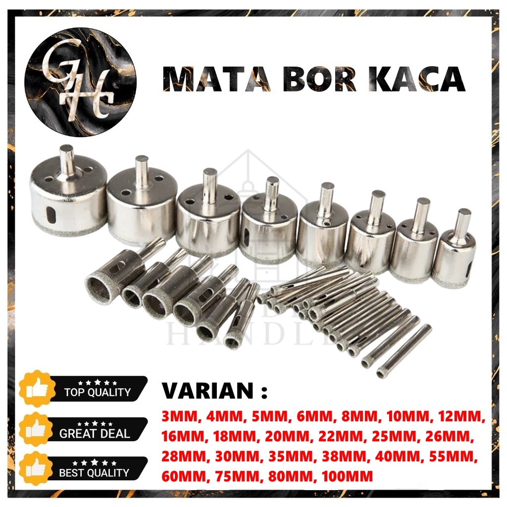 Mata Bor Kaca mata bor pelubang kaca mata bor HSS Holesow 3mm - 100mm