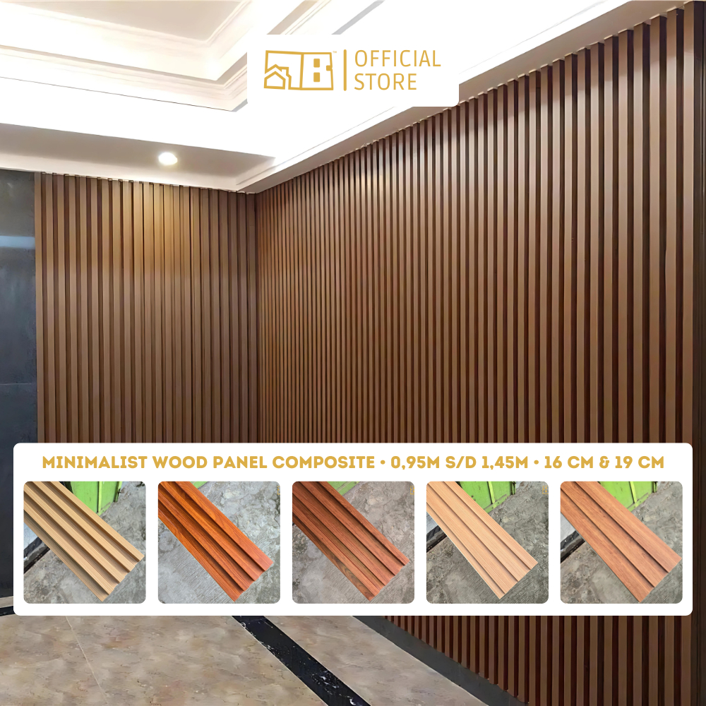[12 Motif] Wood Panel Composite WPC 2.9m Recover Kayu Coklat Putih Merah Cherry Dark Walnut Maple Wh