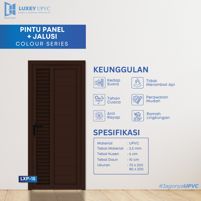 PINTU PANEL + JALUSI SAMPING BY LUXEY UPVC