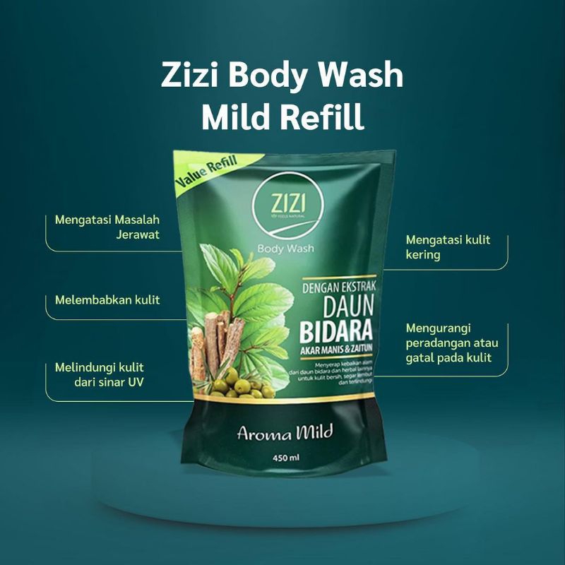 Sabun Zizi Body wash daun Bidara 450ml Mild