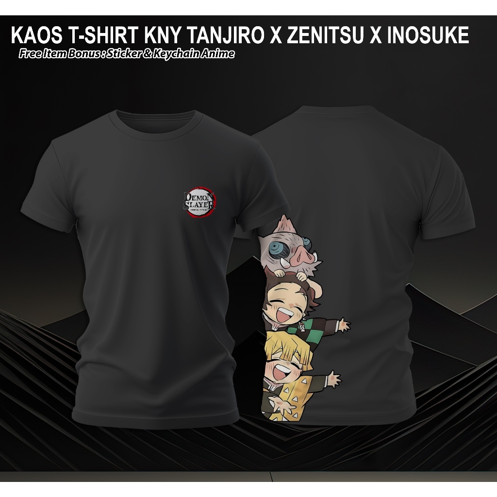 Kaos Anime T-Shirt Crossover Streetwear Design Anime Demon Slayer - Ashura