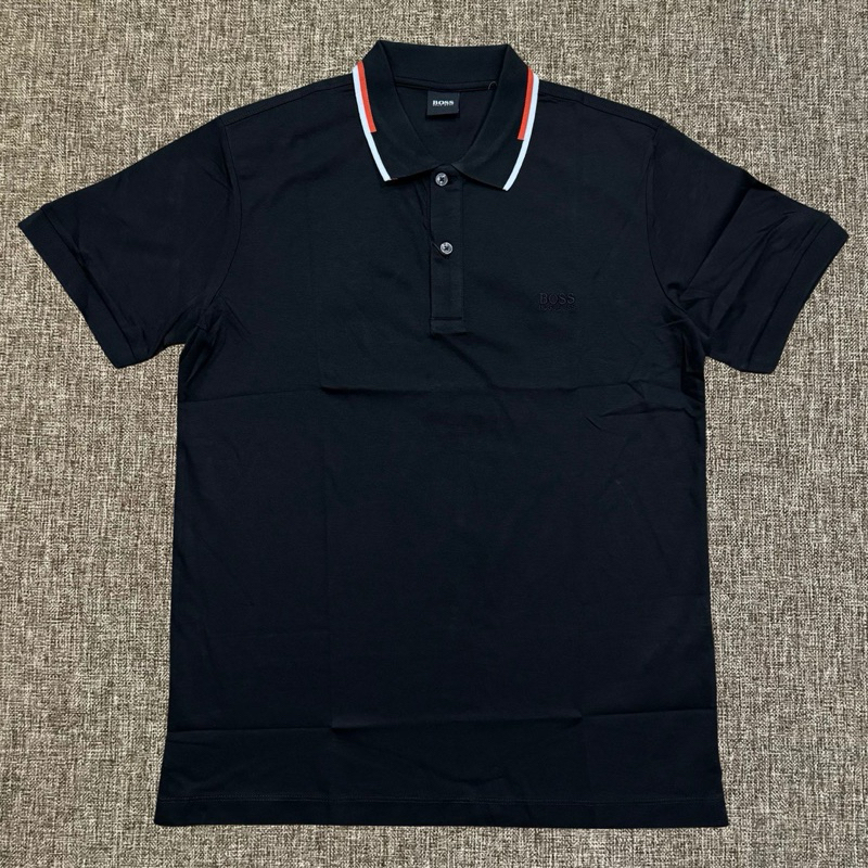 Hugo Boss Parlay 104 Tipped Polo Black Original / Baju Kaos Polo Boss Authentic