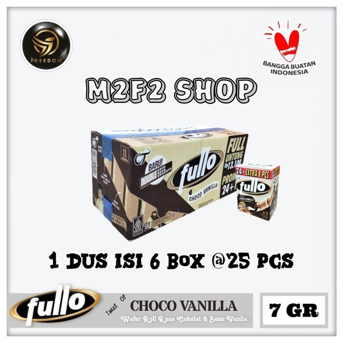 

Fullo Stick Roll Twist Choco Vanilla Milk | Wafer Stik Cokelat Susu Vanila - 7 gr (Kemasan Karton)