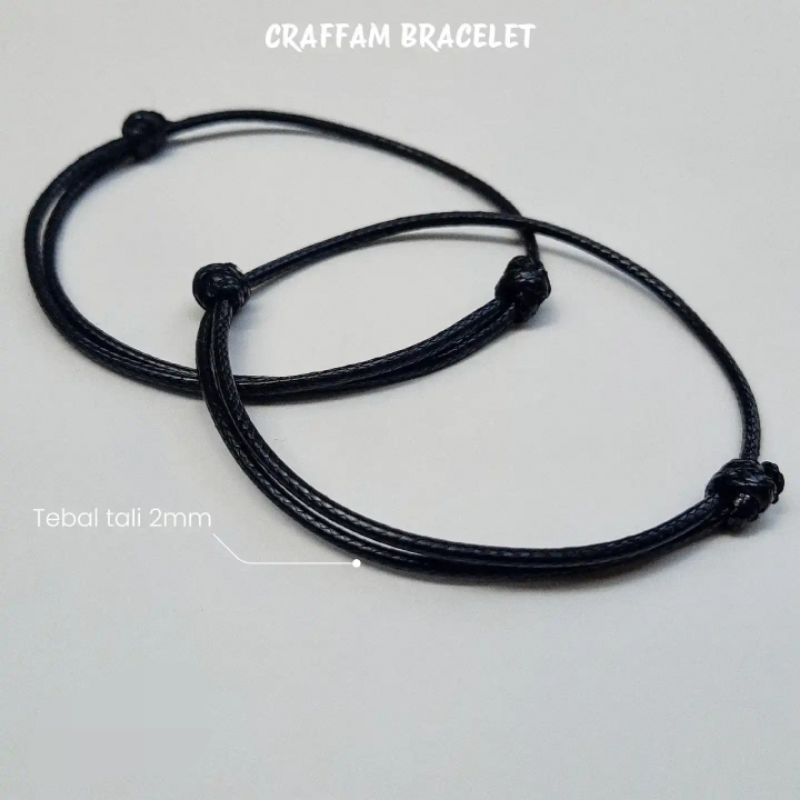 Gelang Couple POLOS PREMIUM/Gelang POLOS Hitam pria Wanita/ Craffam Premium Bracelet 
