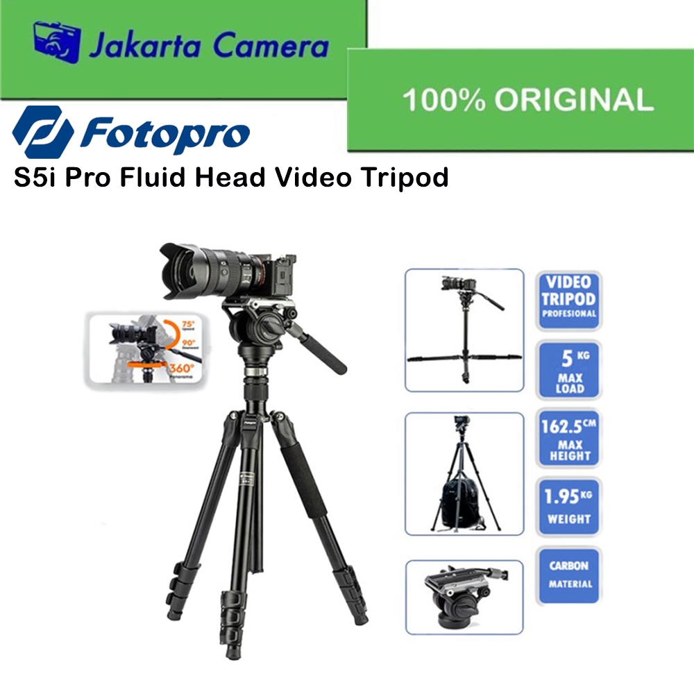 Fotopro S5i Pro Fluid Head Video Tripod