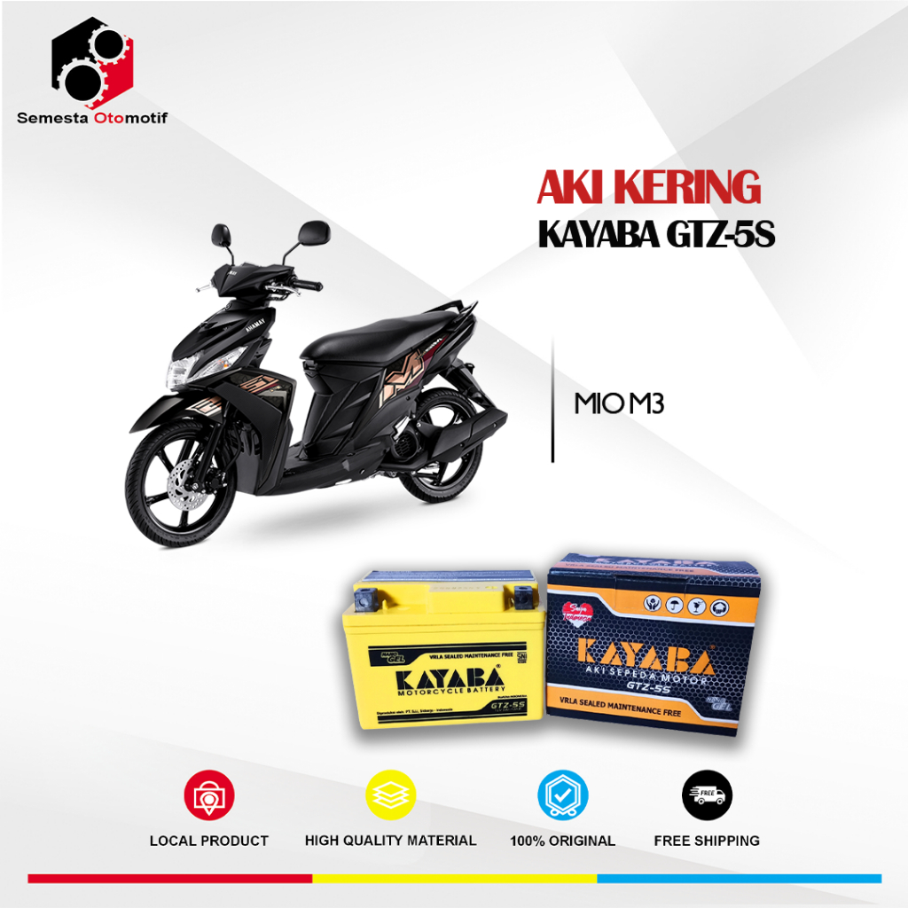Aki Motor Mio M3 KAYABA GTZ5S Aki Kering 100% Original Free Bubble