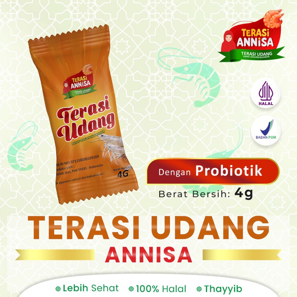 

Terasi Udang Annisa 20 pcs | Terasi Udang Probiotik Annisa | Asli Udang Murni