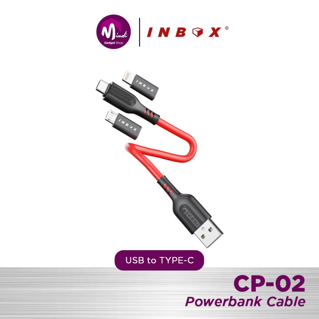 Inbox Powerbank Kit Kabel Data USB Type C dan Converter Set Fast Charging Micro dan Lightning