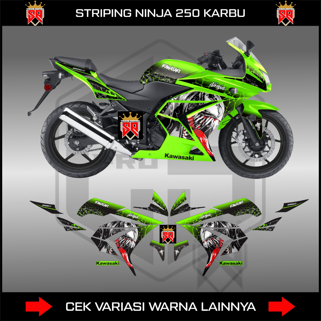 STRIPING NINJA 250 KARBU / DECAL STICKER NINJA 250 KARBU STICKER KAWASAKI NINJA 250 KARBU "ZX250R