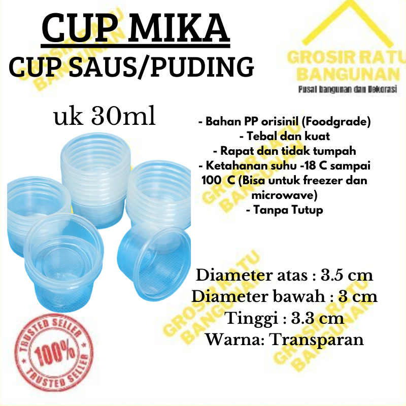 

Cup Saus Plastik 30ml Food Frade Bening / plastic cup 1 oz disposal food grade