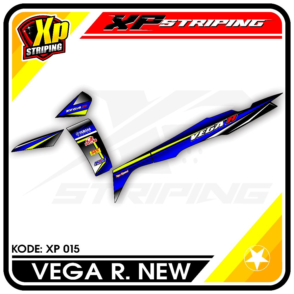 Striping Vega R New - Sticker Striping Yamaha Vega R New Desain Racing XP.15