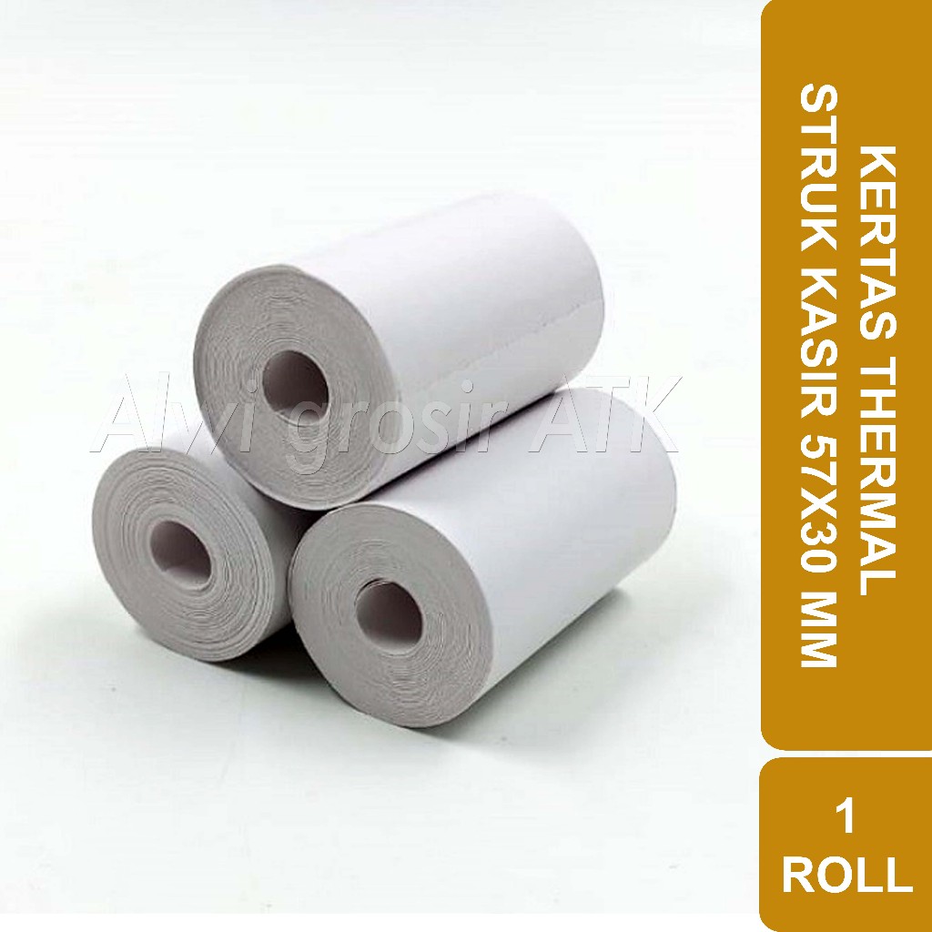 

(1 Pcs) Kertas Roll Thermal / Kertas Struk Kasir Ukuran 57x30 mm TEBAL