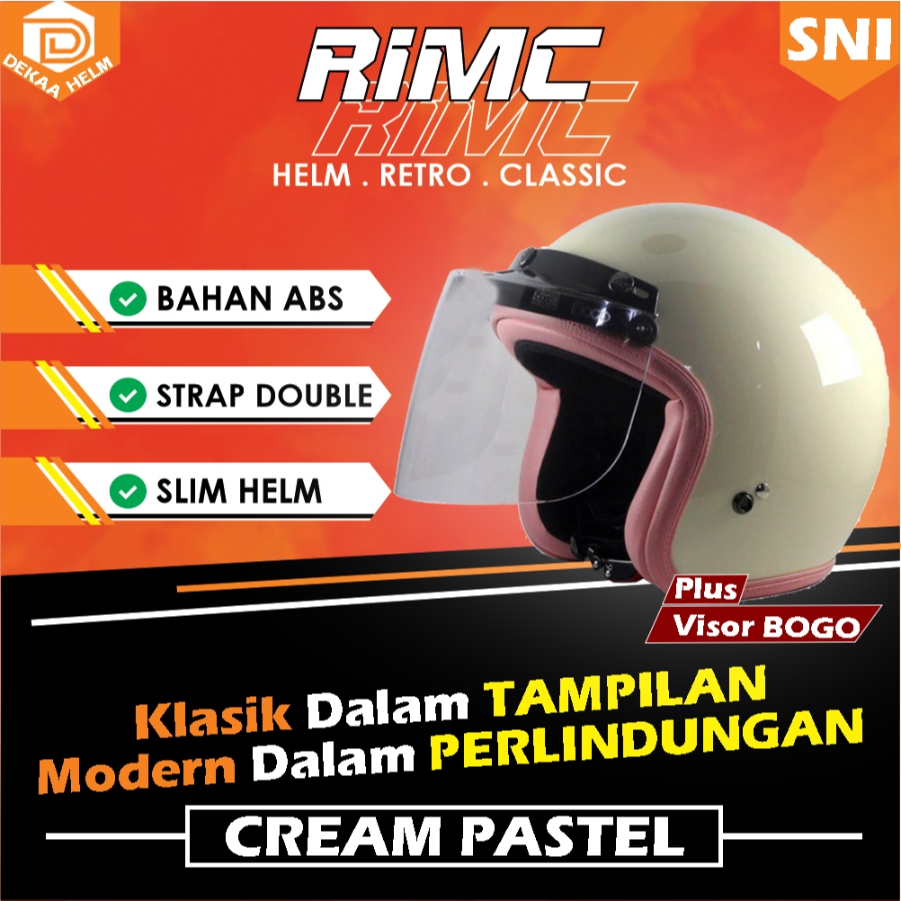 HELM HELEM HLEM HLM HELMET MOTOR RIMC CLASSIC KLASIK MURAH TERBARU BERKUALITAS KEREN PRIA WANITA COW
