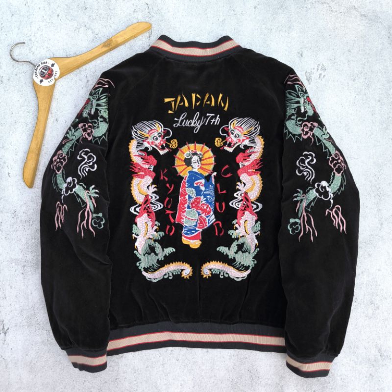 Vintage Sukajan Houston Japan Lucky 7th Ryu Geisha