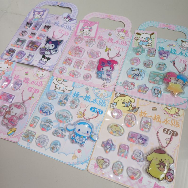 

Sticker air dan gantungan kunci 2in1 3109 sanrio KUROMI CINNAMOROLL POMPOMPURIN MY MELODY HELLO KITTY LITTLE TWIN STAR