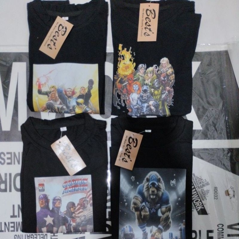 paket usaha 4 pcs 100k kaos distro anak ( random gambar ) , kaos distro keren